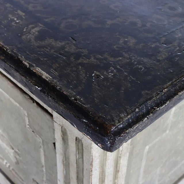 Swedish Gustavian Painted Two-Drawer Chest With Carved Laurel Swags, Late 18th Century For Sale - Image 12 of 17