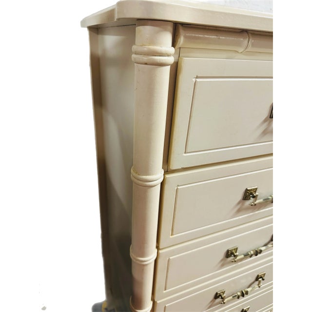 1970s Faux Bamboo Lingerie Chest of Drawers For Sale - Image 4 of 8