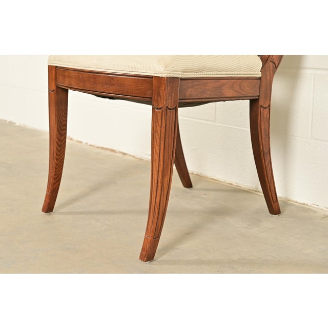 Henredon French Regency Louis XVI Carved Oak Side Chairs or Dining Chairs, Pair For Sale - Image 10 of 16