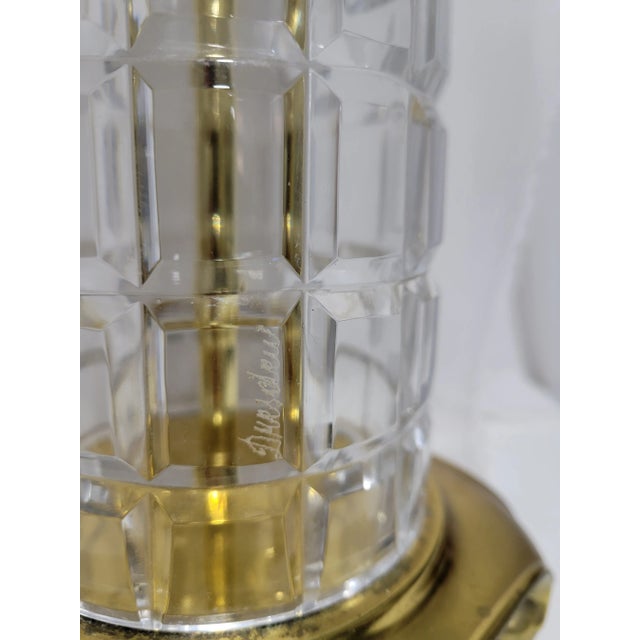 1960s Regency Signed Dresden Crystal and Brass Table Lamps - a Pair For Sale - Image 10 of 12