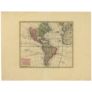 Map of North and South America and Western Part of Africa, 1744 For Sale
