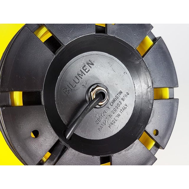 Small Yellow and Black Plastic Baloon Wall, Table or Ceiling Lamp by Y. Christin for Bilumen, 1980s For Sale - Image 6 of 7