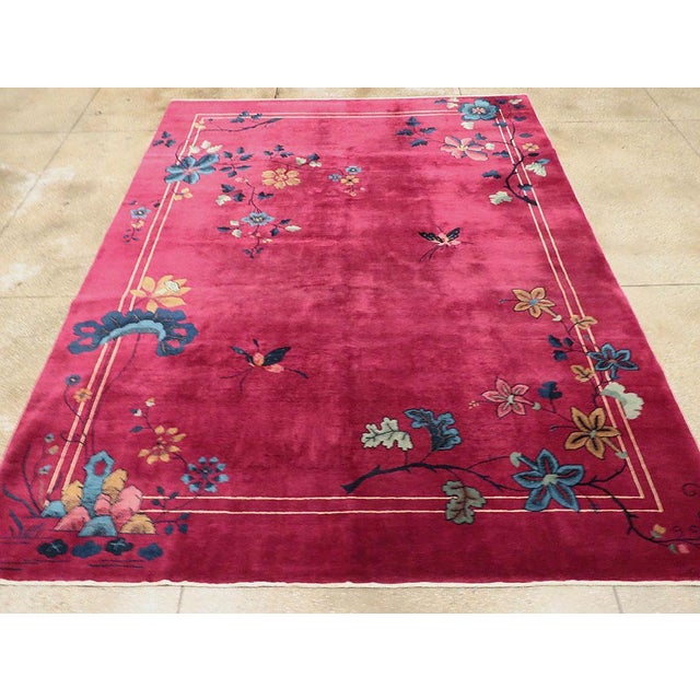 Galerie Shabab Collection Mid-20th Century Handmade Chinese Art Deco Room Size Carpet For Sale - Image 4 of 10
