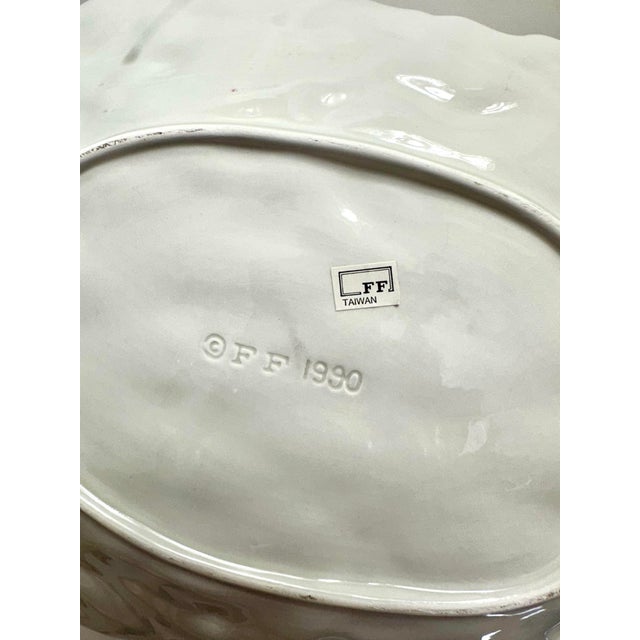 Vintage Fitz & Floyd Wild Berries Ceramic Serving Platter – Basketweave Tray For Sale In Denver - Image 6 of 10