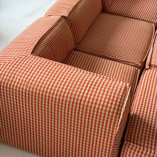 1970s 1970s Playpen Sectional by Hans Hopfer for Roche Bobois in Gingham For Sale - Image 5 of 11