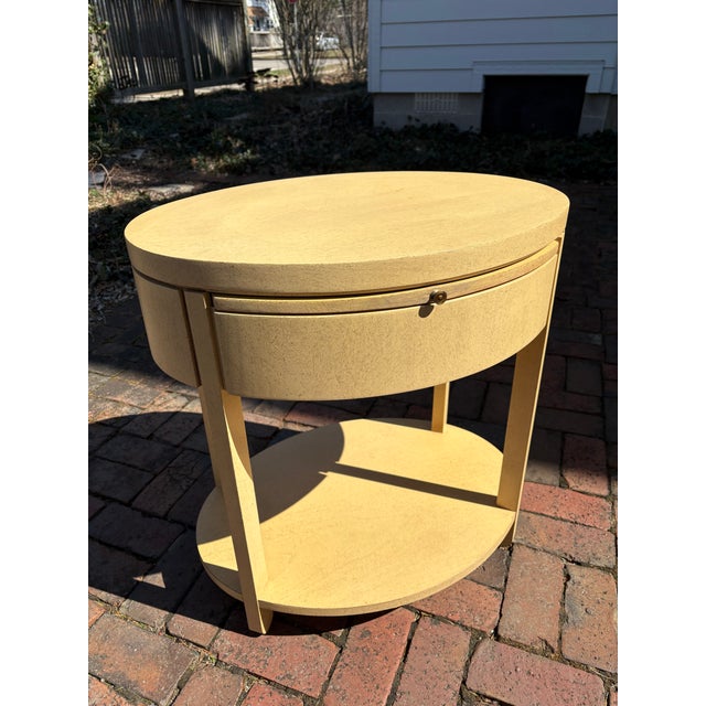 1980s Charles Pfister for Baker Furniture Oval Side/Bedside Table For Sale In Detroit - Image 6 of 18