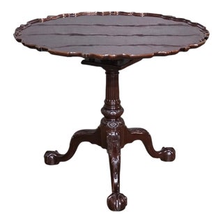Kindel Winterthur Collection Philadelphia Carved Mahogany Tilt Top Pie Table For Sale