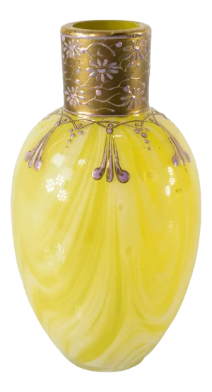 Art Nouveau Enameled Glass Moser-Style Vase