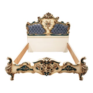 Silik Italian Rococo Full Size White Bedframe For Sale