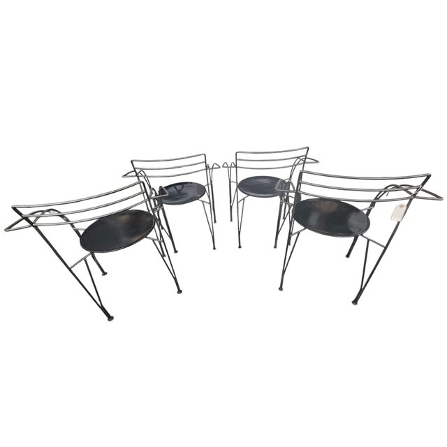 Postmodern Set of Four Chairs "Lune D'argent" by Pascal Mourgue For Sale - Image 3 of 11
