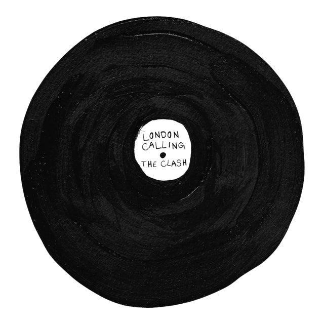 Abstract Vinyl Record Painting, London Calling by the Clash For Sale