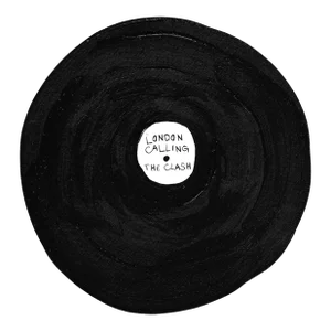 Abstract Vinyl Record Painting, London Calling by the Clash