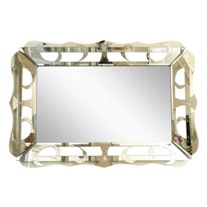 Vintage Hollywood Regency Etched Silver Mirror