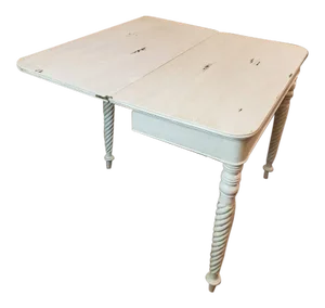 19th Century Distressed Painted White Flip-Top Table