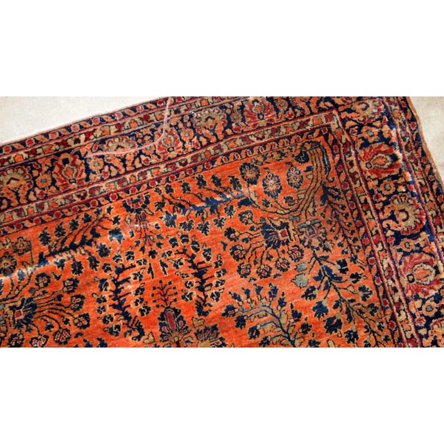 1920s 1920s Handmade Antique Persian Sarouk Rug 4.1' X 6.4' For Sale - Image 5 of 8
