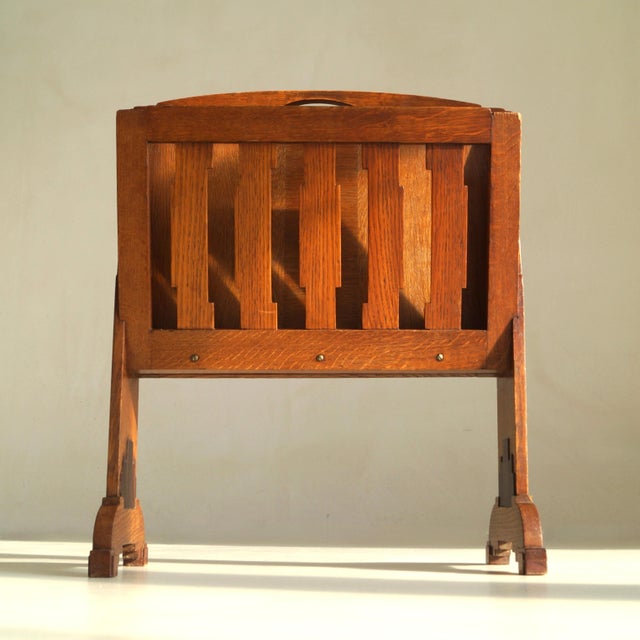 Dutch Art Deco Amsterdam School Magazine Rack, 1920s For Sale - Image 6 of 16