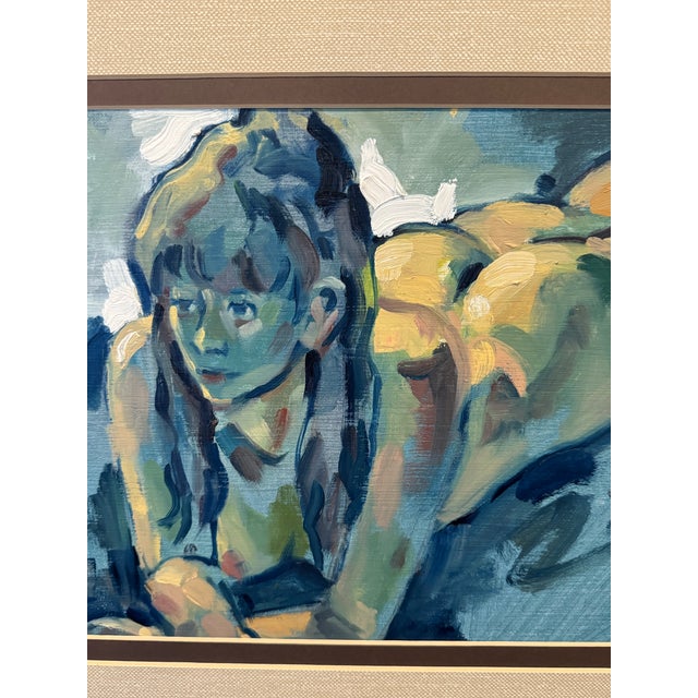 Original Oil on Canvas Board Nude Painting by Artist "Lisa K" Framed For Sale - Image 4 of 9