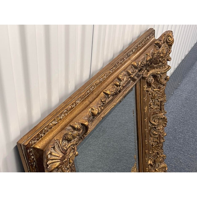 1990s Vintage John-Richard Ornate Giltwood Baroque Style Wall Mirror For Sale - Image 5 of 11