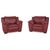 Red Leather Lounge Chairs from Natuzzi, Set of 2 For Sale - Image 14 of 14