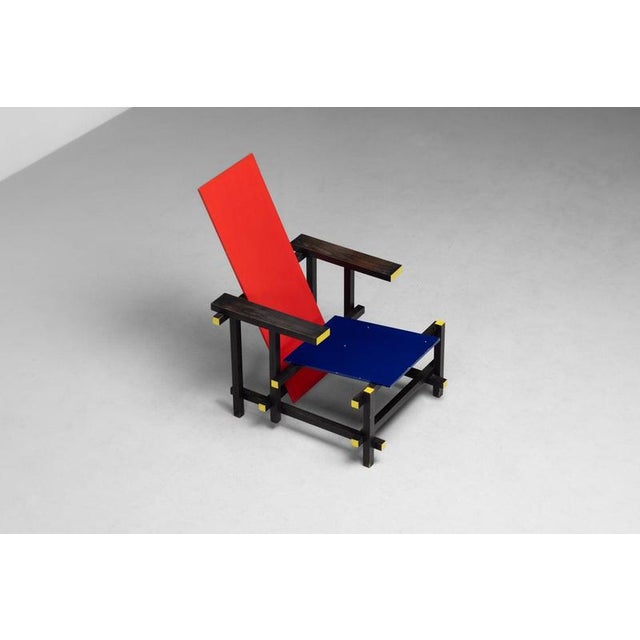 Red and Blue Chair attributed to Gerrit Thomas Rietveld for Gerard VS Groenekan 1975 For Sale - Image 11 of 18