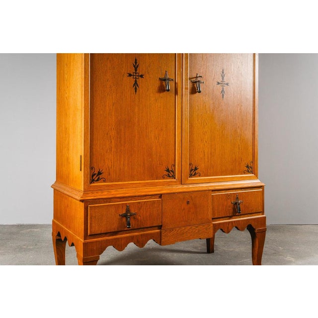 Black Art Nouveau Linen Wardrobe For Sale - Image 8 of 18