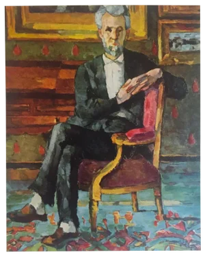 Vintage 1952 Post Impressionist Authentic Lithograph Print " Chocquet Seated " After Paul Cezanne1887