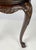 Brown Vintage Chippendale Style Carved Mahogany Green Marble Top Demilune Console Table For Sale - Image 8 of 13