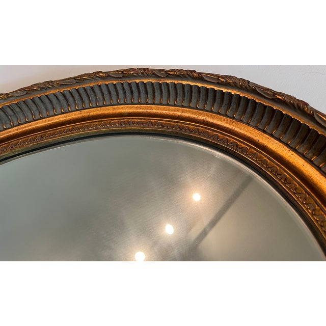 French Louis XVI Style Gold Oval Wall Mirror For Sale - Image 9 of 18