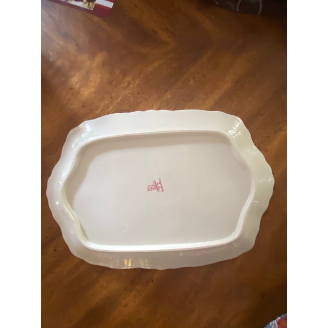 Ceramic 1990s Warwick Tudor Rose Pink Serving Platter For Sale - Image 7 of 9