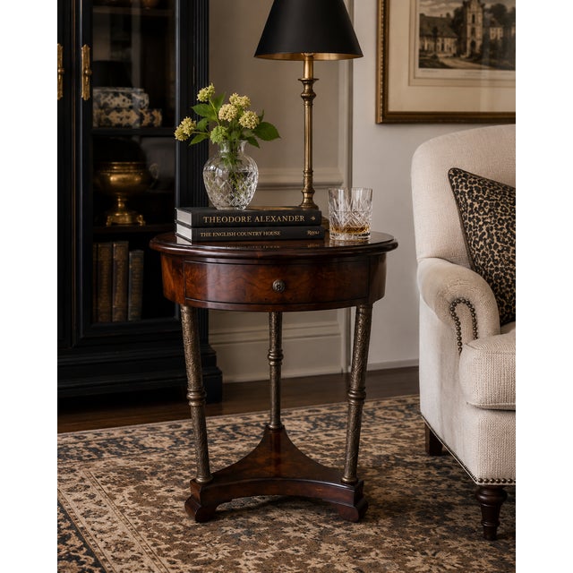 Elegant and richly detailed, this Theodore Alexander accent table showcases the brand’s signature blend of classic...