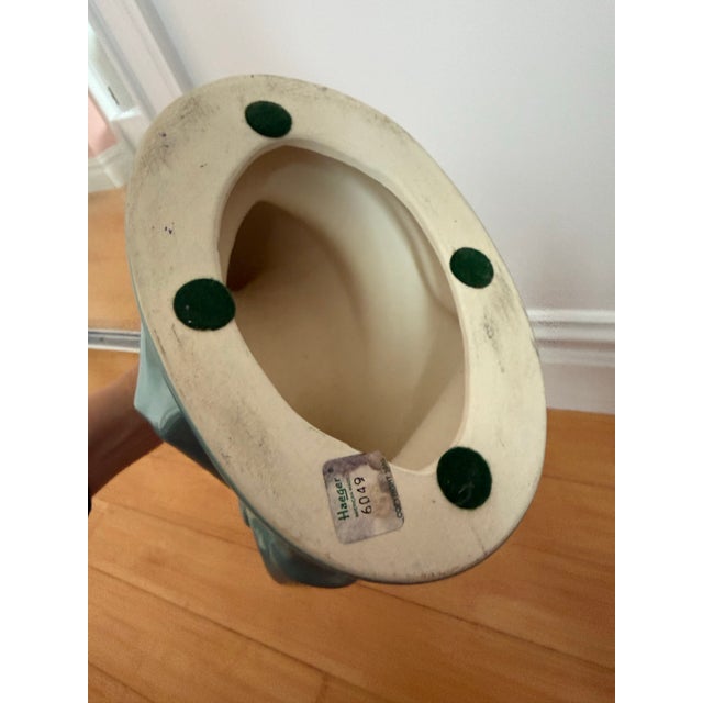 Art Deco Vintage Haeger Aqua Green Ceramic Flying Fish Statue For Sale - Image 3 of 3