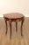 High Quality Carved Mahogany Side Table with Dished Leather Top on Cabriole Legs