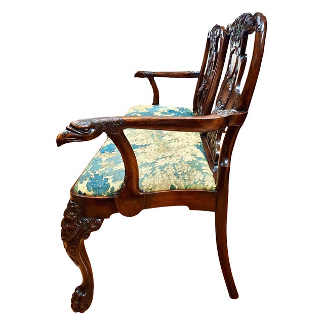 Wood Irish George II-Style Double Chair Back Settee From Historic Filoli For Sale - Image 7 of 13