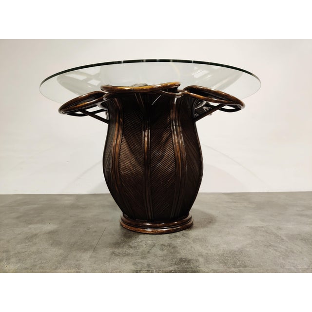 Wood Vintage Bamboo Dining Table, 1970s For Sale - Image 7 of 12