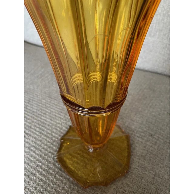 Vintage Glass Luxval Vase, in Very Good conditions. Designed 1920 to 1949 This piece is attributed to the mentioned...