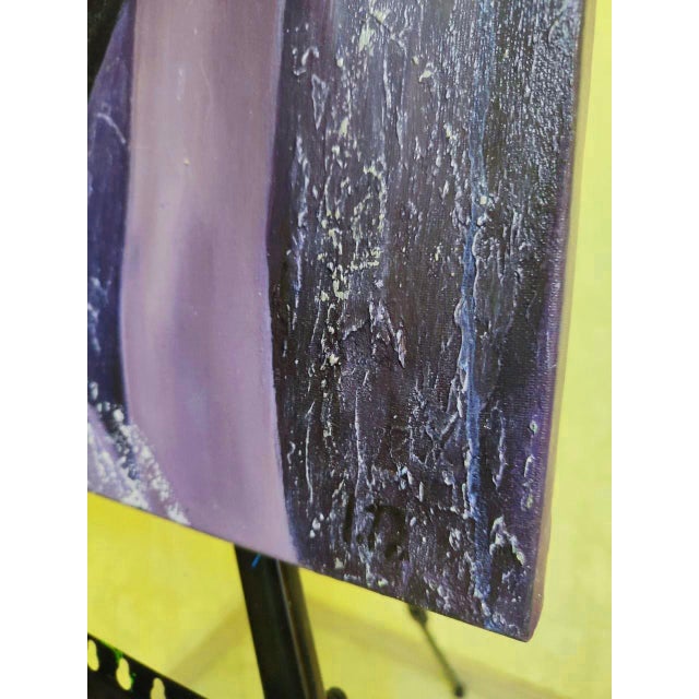 Iryna Dobrovinska Violet Stranger — Original Acrylic Painting on Canvas — Figurative Art Woman For Sale - Image 4 of 6