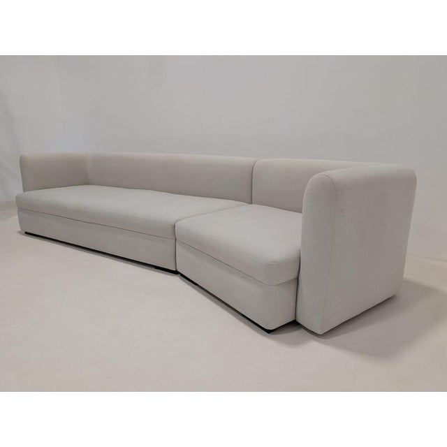 Textile Curved Sofa in Fabric For Sale - Image 7 of 14