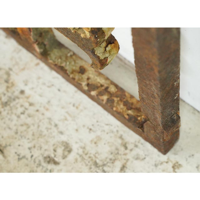 Metal Vintage European Distressed Cast Iron Grill Panel For Sale - Image 7 of 9