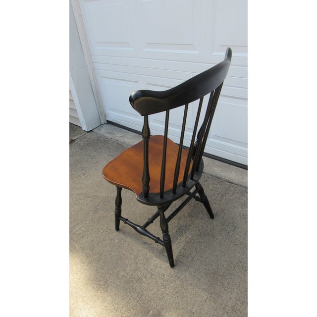 1980s Hitchcock Black Signed Farmhouse Chair For Sale - Image 6 of 6
