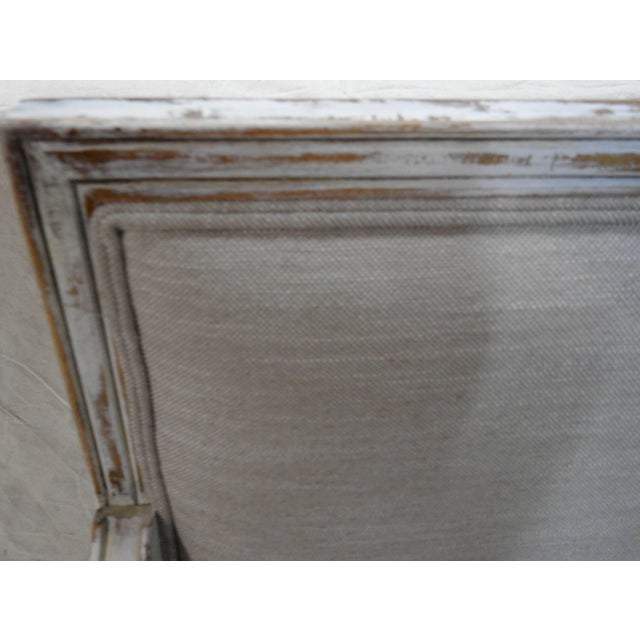 Gray 1990s Vintage Painted Louis XVI Style Distressed Painted Hall Bench Settee For Sale - Image 8 of 11