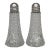 Mid 20th Century Set of Two Glass and Sterling Silver Salt and Pepper Shakers For Sale