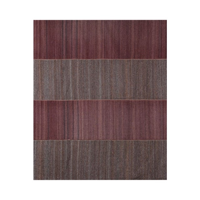 Striped Turkish Kilim Rug 9'5'' X 10'2'' For Sale - Image 4 of 12