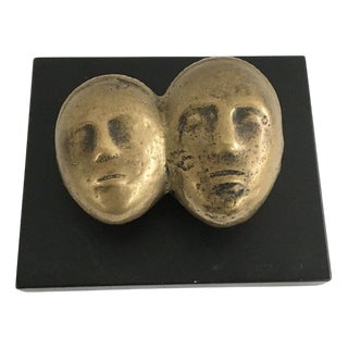 Vintage Italian Bronze Abstract Sculpture by Eli Riva, 1970 For Sale