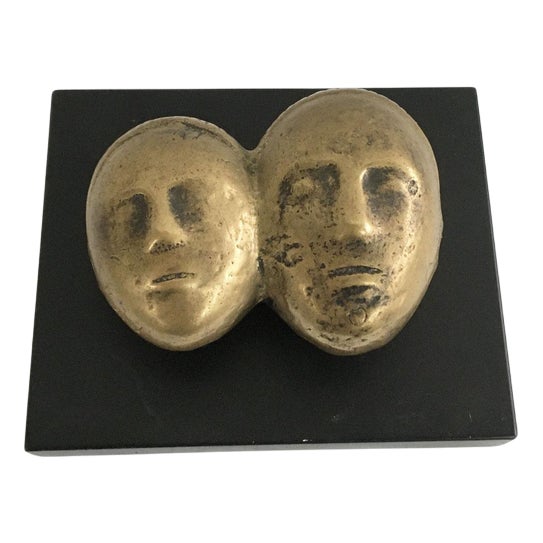 Vintage Italian Bronze Abstract Sculpture by Eli Riva, 1970 For Sale