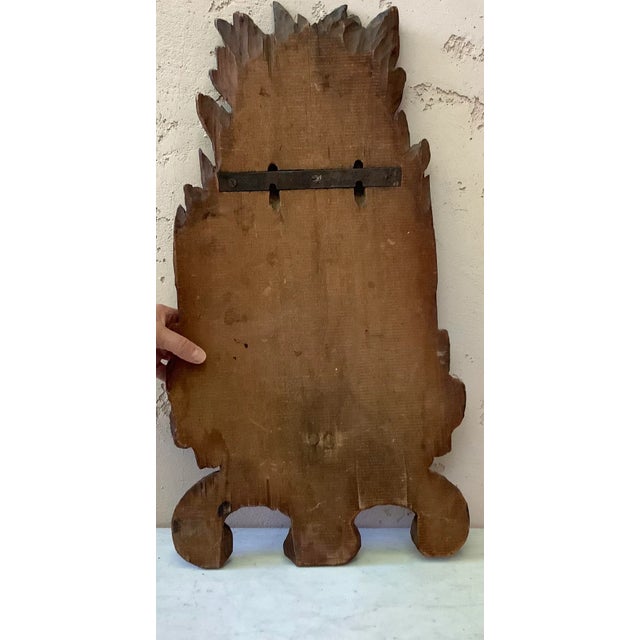 Brown 19th Century Carved Wood Leaves & Reeds Plaque For Sale - Image 8 of 9