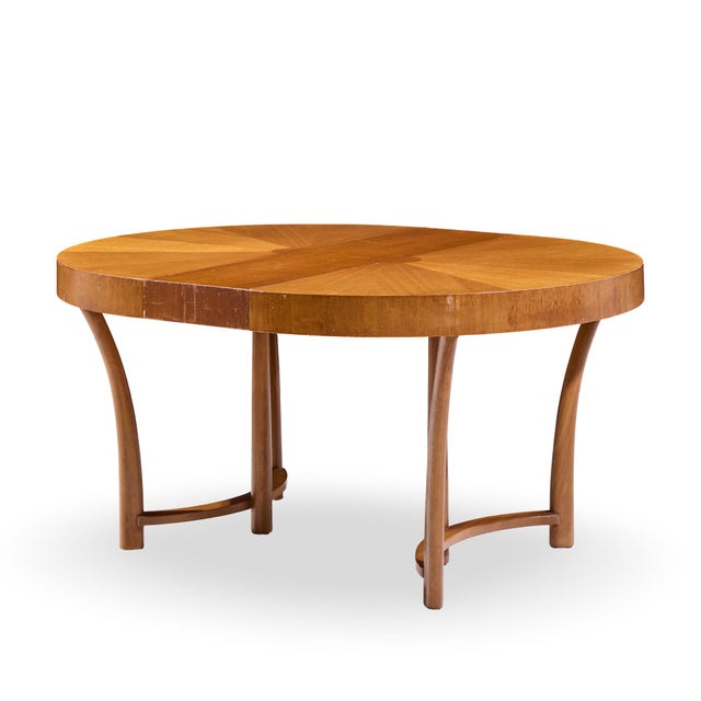 t.h. Robsjohn Gibbings for Widdicomb Mid Century Walnut Expanding Dining Table With 3 Leaves For Sale - Image 11 of 17