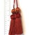 Beaded Key Tassel in Terracotta Red and Gold Satin With Cut Velvet Detail For Sale - Image 12 of 16