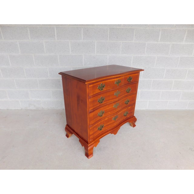 Brown Custom Hand Made Cherry New England Style Reverse Serpentine Chest 37"w For Sale - Image 8 of 12