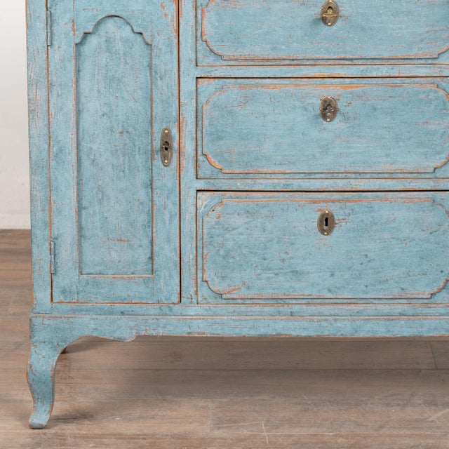 Swedish 19th Century Blue Painted Small Sideboard Console For Sale - Image 14 of 16