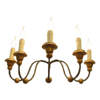 Antique Iron 5-Light Wall Lamp For Sale